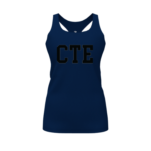 [FT0TRBNV-FYS-LOGO1] Decker Racerback Tank Top (Female Youth S, Navy, Logo 1)
