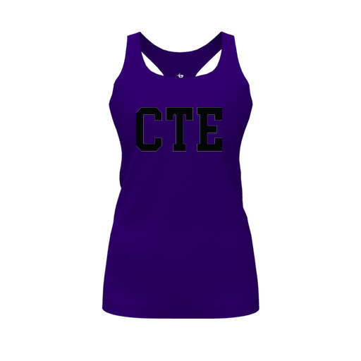 [FT0TRBPP-FYS-LOGO1] Decker Racerback Tank Top (Female Youth S, Purple, Logo 1)