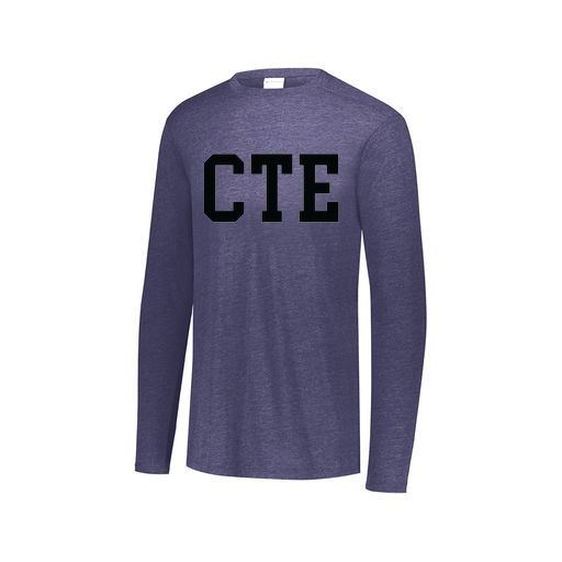 [FTLCUBNV-AXS-LOGO1] Decker Men's Tri-Blend T-Shirt - Long Sleeve (Adult XS, Navy, Logo 1)