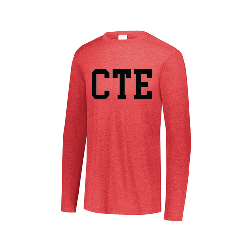 [FTLCUBRD-AXS-LOGO1] Decker Men's Tri-Blend T-Shirt - Long Sleeve (Adult XS, Red, Logo 1)