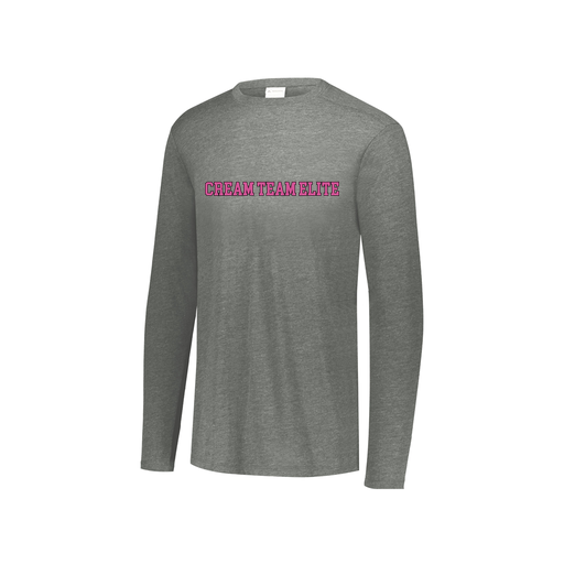 [FTLCUBGY-YS-LOGO3] Decker Youth Tri-Blend T-Shirt - Long Sleeve (Youth S, Gray, Logo 3)